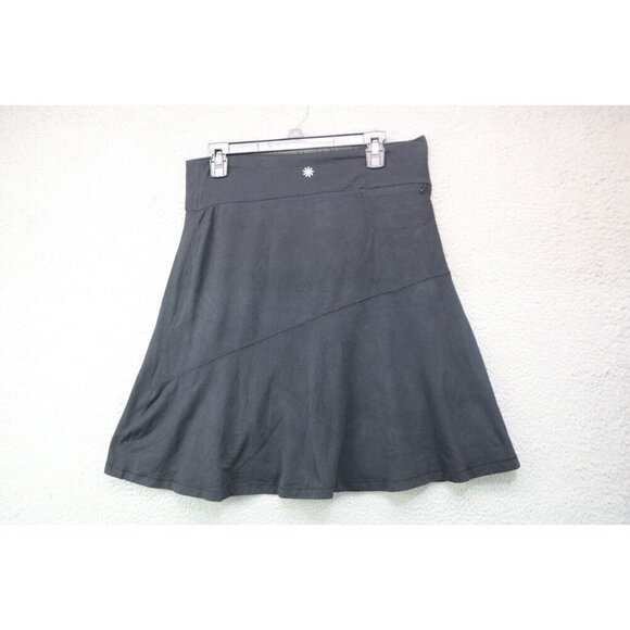 Athleta Black Faux Wrap Pull On Skirt-Size Medium-Back Zip Pocket - Picture 7 of 10